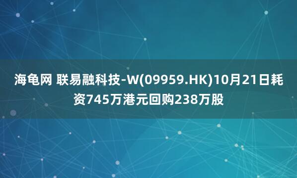 海龟网 联易融科技-W(09959.HK)10月21日耗资745万港元回购238万股