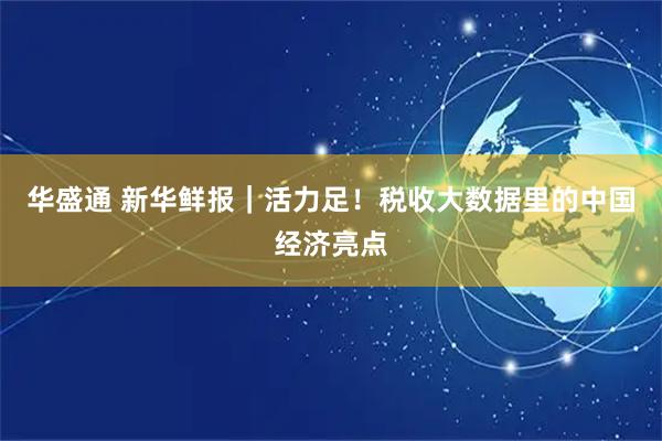 华盛通 新华鲜报｜活力足！税收大数据里的中国经济亮点