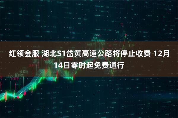 红领金服 湖北S1岱黄高速公路将停止收费 12月14日零时起免费通行